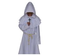 KJBDQQH costume de sorcière Medieval Monk Church Clergy Costume Men's Hooded Cowl Gown Robe Cape(Color4,M_MEDIEVAL MONK)