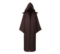 KJBDQQH costume de sorcière Mens Knight Brown Cloak Robe Hooded Costume Halloween Hood costumes(Khaki,L_STAR WARS)