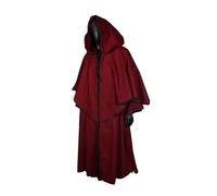 KJBDQQH costume de sorcière Reaper Cloak Witch Halloween Costume for Women Steampunk Medieval Dress(Red,5XL)