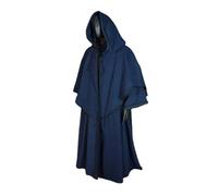 KJBDQQH costume de sorcière Reaper Cloak Witch Halloween Costume for Women Steampunk Medieval Dress(Blue,XL)