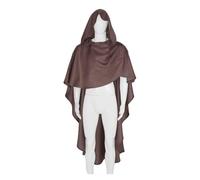 KJBDQQH costume de sorcière Robe Hood Cowl Cape Witch Costume Adult Wrap Halloween(Brown,Non Hood Long 120cm)