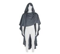KJBDQQH costume de sorcière Robe Hood Cowl Cape Witch Costume Adult Wrap Halloween(Grey,Non Hood Long 150cm)