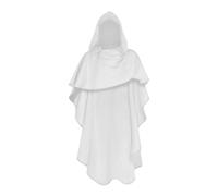 KJBDQQH costume de sorcière Robe Hood Cowl Cape Witch Costume Adult Wrap Halloween(White,Non Hood Long 118cm)