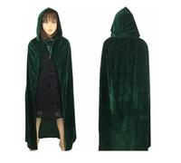 KJBDQQH costume de sorcière Witch Long Purple Green Red Black Purim Carnival Halloween Cloaks Hood(Green,L_STYLE2)