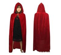 KJBDQQH costume de sorcière Witch Long Purple Green Red Black Purim Carnival Halloween Cloaks Hood(Red,L_STYLE2)