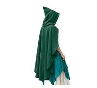 KJBDQQH costume de sorcière Women Costume Medival Halloween Short Steampunk Velvet Cape Gothic Witch Wizards(Green)