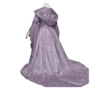 KJBDQQH costume de sorcière Women Witch Dress Medieval Renaissance Maxi Train Halloween Devil Pagan Costume(Purple,S)
