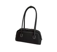 KJBDQQH Crescent bag Sac à bandoulière for femme, sac main multi-poches, couleur unie, fermeture éclair, cartable for le travail et shopping(Black)