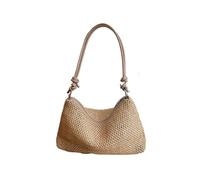 KJBDQQH Crescent bag Sac à main en rotin tressé de grande capacité, fait la, bandoulière(Khaki)