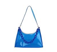 KJBDQQH Crescent bag Sac à main transparent en gelée fraîche for femme, couleur unie, bandoulière(Blue)
