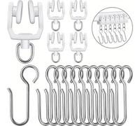 KJBDQQH Curtain Track Rollers Lot de 50 roulettes for Rails Rideaux et Crochets métalliques en Forme S, Accessoires Flexibles for Plafond pour Rail de Rideau