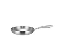 KJBDQQH Poêle Antiadhésive Poêle à frire en acier inoxydable, wok, antiadhésive, for steak frit, cuisinière à gaz, induction(Silver 26CM)