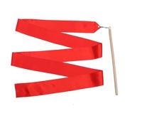 KJBDQQH Rubans de Gymnastique Lot de 2 Rubans Gymnastique Rythmique colorés sans nœuds, Accessoires Danse en Soie qualité supérieure for l'entraînement et Les Arts du Cirque(Red)