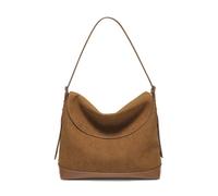 KJBDQQH sac fourre-tout Sac à main vintage for femme, grande capacité, en daim, à bandoulière, simple, décontracté, style rétro, collection automne-hiver(9158101F Brown)