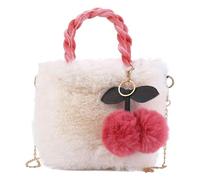KJBDQQH Sac Fourrure Femme Sac en peluche for fille, doux, polyvalent, pochette moelleuse, chaînes, sacs à bandoulière, blancs et moelleux, sac main mignon tendance
