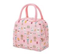 KJBDQQH sac repas Sac à lunch avec poignée, sac isotherme for femmes et enfants, boîte à lunch, pique-nique, voyage, stockage portable des aliments, sac isotherme for petit-déjeuner(Pink Rabbit)