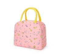 KJBDQQH sac repas Sac à lunch avec poignée, sac isotherme for femmes et enfants, boîte à lunch, pique-nique, voyage, stockage portable des aliments, sac isotherme for petit-déjeuner(Pink Cat)