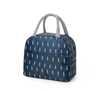 KJBDQQH sac repas Sac à lunch avec poignée, sac isotherme for femmes et enfants, boîte à lunch, pique-nique, voyage, stockage portable des aliments, sac isotherme for petit-déjeuner(Blue Feather)