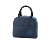 KJBDQQH sac repas Sac à lunch avec poignée, sac isotherme for femmes et enfants, boîte à lunch, pique-nique, voyage, stockage portable des aliments, sac isotherme for petit-déjeuner(TF19-Dark Blue)
