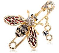 Kjdal-Broche En Nid D'abeille En Strass Pour Femmes Et Filles,En Cristal,Abeille,Bourdon,En Émail,Insectes,Épingles À Revers,Accessoires De Robe,Cadeau De Noël,D'anniversaire,De Vacances