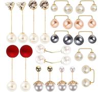 Kjdal-Broche Perle Artificielle,20 Pcs Mode Broche De Perle Simulée Femmes Épingles De Sécurité Double-Tête Perle Accessoires De Décoration De Broche Châle