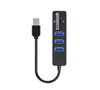 KJDKNC Adaptateur d'extension USB 5 ports - Prise en charge du transfert de données sans couture - Prise en charge des emplacements pour lecteur de cartes - Pour un usage au bureau et à la maison