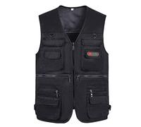 KJDWJKJRF Gilet d'extérieur pour homme - Plusieurs poches - Gilet de pêche avec fermeture éclair - Pour la chasse, la photographie, la randonnée, l'ouest et l'été - Sans manches - Veste de printemps