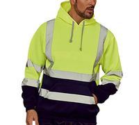 KJDWJKJRF Vêtements de travail pour homme Réfléchissant Haute Visibilité Sweat à capuche Sécurité Sweat de travail Réfléchissant Fermeture Éclair Sweat à capuche Veste à manches longues, vert, XXL