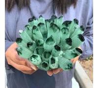 KJEBVHIRS Ornements en grappe de cristal de quartz fantôme vert (taille : 4100-4800 g)
