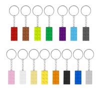 KJG Porte-clés en Brique 15 Pièces Brick Porte-Clés 2x4 Porte-clés de Construction Porte-Clés Blocs De Construction Porte-Clés Brique en Plastique Porte-Clés Brique Porte-Clés en Brick Keychain