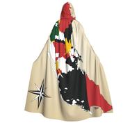 KJGvbn Cape à capuche unisexe pour adulte avec drapeau de Papouasie-Nouvelle-Guinée et carte imprimée, déguisement de sorcière, vampire