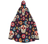 KJGvbn Cape à capuche unisexe pour adulte avec imprimé tête de mort mexicaine