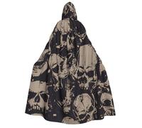 KJGvbn Cape à capuche unisexe pour adulte avec motif tête de mort rétro cool