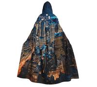 KJGvbn Cape à capuche unisexe pour adulte - Imprimé nuit de New York - Costume de sorcière vampire