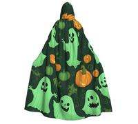 KJGvbn Cape à capuche unisexe pour adulte, motif citrouille, fantôme vert, horreur, sorcière, vampire