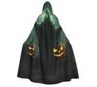 KJGvbn Cape à capuche unisexe pour adulte, motif citrouille, fantôme vert, horreur, sorcière, vampire