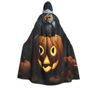 KJGvbn Cape à capuche unisexe pour adulte, motif hibou, fantôme, citrouille, sorcière, vampire, costume de cosplay