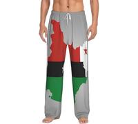 KJGvbn Sao Tomé-et-Principe - Pantalon de pyjama pour homme - Imprimé carte du drapeau de Sao Tomé-et-Principe - Pantalon de pyjama doux avec poches - Vêtement de nuit léger pour un sommeil