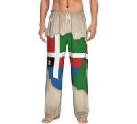 KJGvbn Sao Tomé-et-Principe - Pantalon de pyjama pour homme - Imprimé carte du drapeau de Sao Tomé-et-Principe - Pantalon de pyjama doux avec poches - Vêtement de nuit léger pour un sommeil
