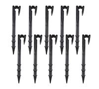 KJHBV 10 Pièces Piquets de Fixation pour Irrigation Goutte à Goutte en PP Noir, Support Solide et Sécurisé pour Tuyaux, pour Production Agricole et Jardinage