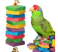 KJHBV 100 Pcs Jouets pour Perroquets Soi-même Bois en Copeaux Trou Suspendu pour Perroquet Divertissant pour DIY, Adapté aux Perruches et Cacatoès Couleur Aléatoire