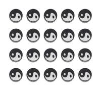 KJHBV 100 Perles Intercalaires en Poterie Noir Yin Yang Tai Chi pour Fabrication de Bijoux, Accessoires Spacer Beads pour Bracelets et Colliers DIY