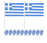 KJHBV 100 Pièces Drapeaux Grecs Portables, Drapeaux à Main Mini, , Bleu, Polyester et Pvc, Légers, pour Activités Scolaires et Jeux