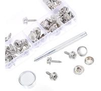 KJHBV 1ensemble Kit de Boutons-pression Inoxydable pour Toile et Bâche Jeux avec Outils Installation et Boîte de Rangement Adapté Meubles Bateau Vêtements et Bricolage
