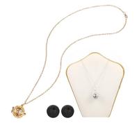 KJHBV 2 Pièces Collier Parfumé à Billes Cloche, Longueur Réglable | Style Gothique Simple et Noble, Finition Argenté ou Or, Boucles D’oreilles Assorties pour Filles