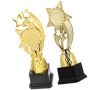 KJHBV 2 Pièces Coupe Trophée de Pentagramme Dorée pour Garçon et Filles | Plastique, Design Délicat et Créatif, Usage Fête et Concours en Bureau, Lot D’une Pièce