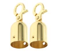 KJHBV 2 Pièces Embout de Corde pour Séparateur de File D'attente, Embout de Cordon pour Gestion des Foules, Acier Inoxydable, Crochet Homard, Or, pour Cordes de Stanchion ’escalier,