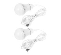 KJHBV 2 Pièces Lampe USB Portable 5w Blanche Crochet pour Camping | Caoutchouc Abs, Port USB et Commande en Ligne, pour Lecture, Panne de Courant et Vendeurs Extérieurs
