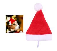 KJHBV 4pcs Chapeaux de Noël pour Animaux de Compagnie Rouges en Peluche, Costume Adorable et Décoration Attrayante pour Chien Lors Fête de Noël