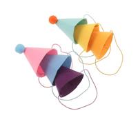 KJHBV 6 Pièces Chapeaux d'anniversaire pour Animaux en Tissu Non Tissé avec Rubans Colorés, Ajustement Confortable et Antidérapant, pour Chats, Lapins et Photos sur Réseaux Sociaux